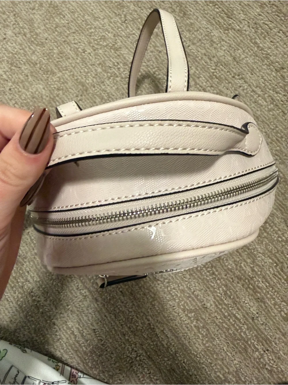 GUESS Light Pink Patent Mini Backpack